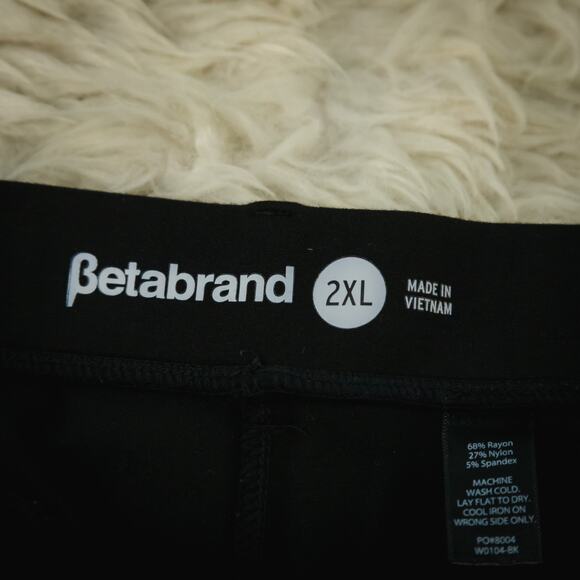 Betabrand Plus Size 2XL Black Classic Yoga Dress Pull On Straight Leg Knit Pants - Picture 3 of 5